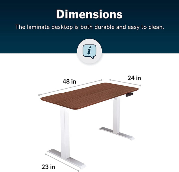 Electric Standing Desk 48" x 24" Ergonomic Sit to Stand Raising Desk for Home Office - Adjustable Height Desk with Split Top