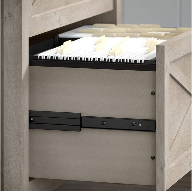 Wooden Furniture Key West 2 Drawer Lateral File Cabinet in Washed Gray