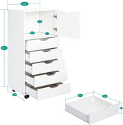 Carly 6-Drawer Office Storage File Cabinet on Wheels, Mobile Under Desk Filing Drawer Unit