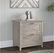 Wooden Furniture Key West 2 Drawer Lateral File Cabinet in Washed Gray