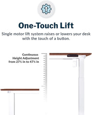 Electric Standing Desk 48" x 24" Ergonomic Sit to Stand Raising Desk for Home Office - Adjustable Height Desk with Split Top