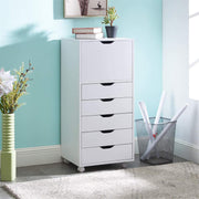 Carly 6-Drawer Office Storage File Cabinet on Wheels, Mobile Under Desk Filing Drawer Unit